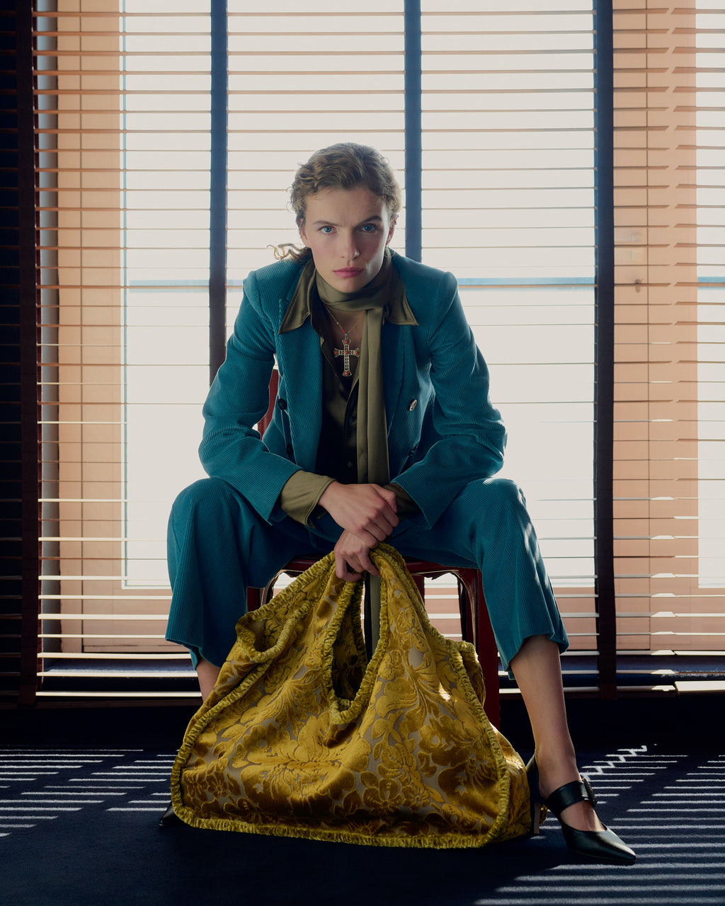 Borsa Gioda maxi in velluto Broccato