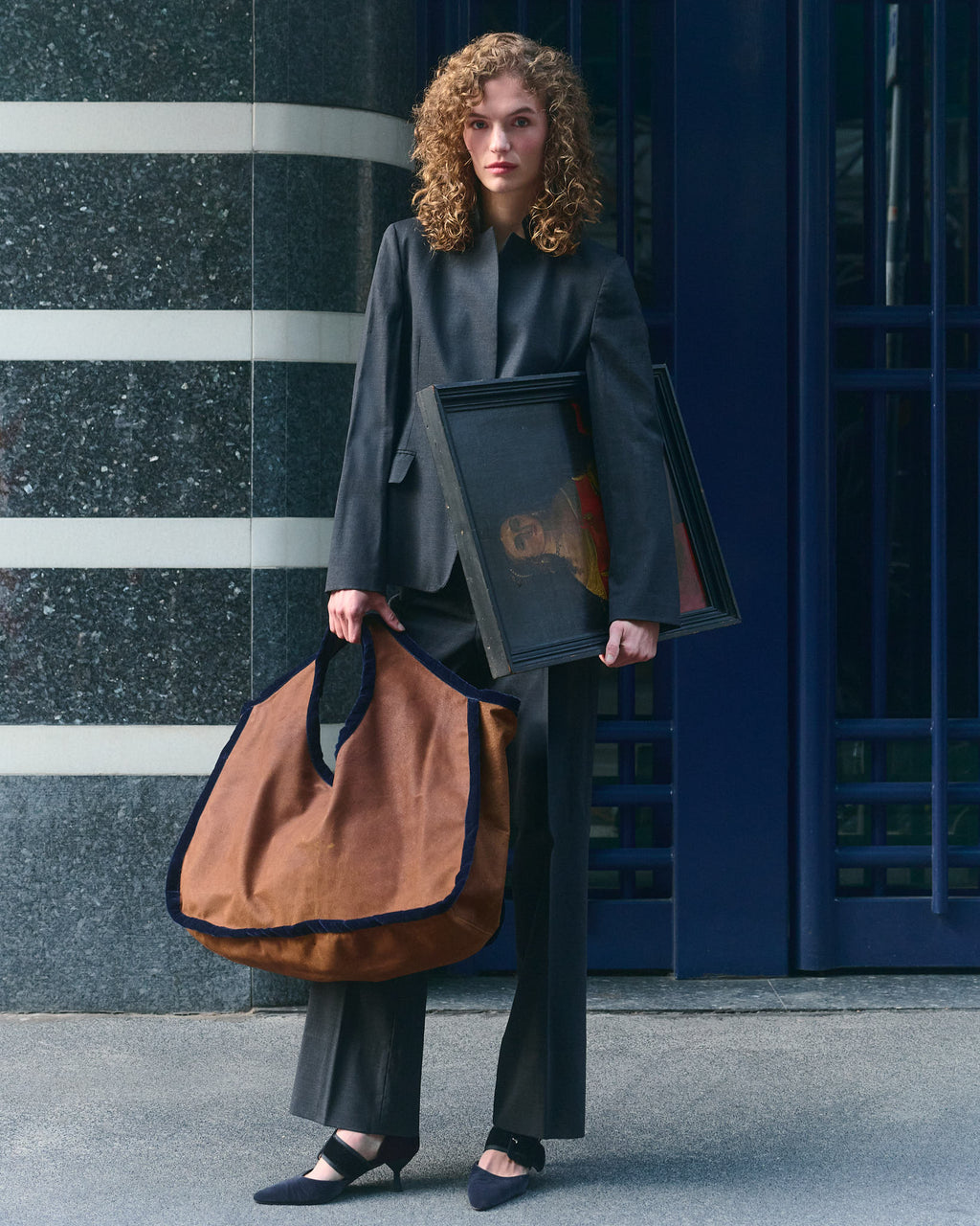 Borsa Gioda maxi in pelle di Tapiro